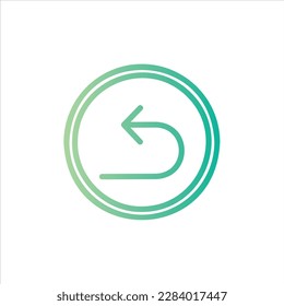 turn back icon with isolated vektor and transparent background.