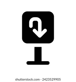 turn back icon. vector glyph icon for your website, mobile, presentation, and logo design.