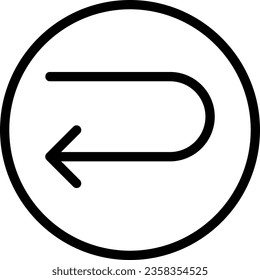 turn back line icon illustration vector