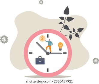 Turn back time to change or fix mistake, inevitable failure or urgency closed to deadline concept. flat vector illustration.
