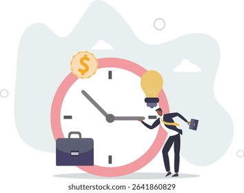 Turn back time to change or fix mistake, inevitable failure or urgency closed to deadline concept. character life .