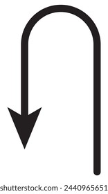  Turn Back vector icon. Style is flat icon symbol, black color, white background.