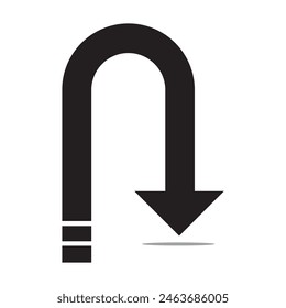 Icono de Vector de retroceso. El estilo es símbolo de icono plano, color negro, fondo blanco. Vector de icono de flecha direccional.