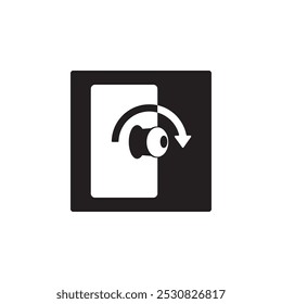 turn clockwise to open icon symbol sign vector