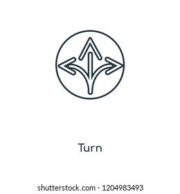 Turn concept line icon. Linear Turn concept outline symbol design. This simple element illustration can be used for web and mobile UI/UX.