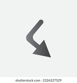 Turn Diagonal Right Arrow Icon Vector Editable Color