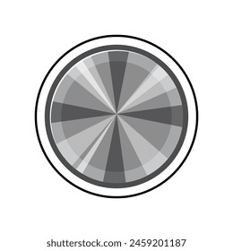 dibujo animado del botón del dial de giro. regulador circular de la ui, señal del botón del dial de giro estéreo de la radio. símbolo aislado Ilustración vectorial