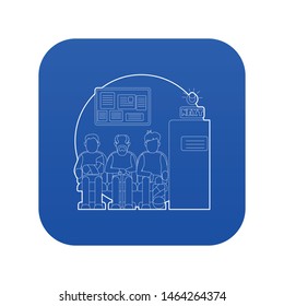 Turn to doctor in hospital concept. Outline illustration of turn to doctor in hospital vector concept for web