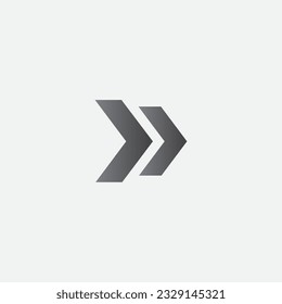 Turn Down Double Arrow Icon Vector Illustration