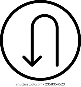 turn down line icon illustration vector