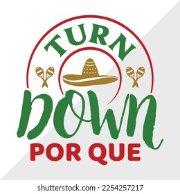 Turn Down Por Que SVG Printable Vector Illustration