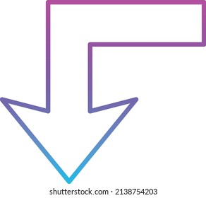 Turn Down vector icon. Can be used for printing, mobile and web applications.