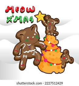 Convierte al hombre de pan de jengibre en un lindo gato y te trae una dulce Navidad.