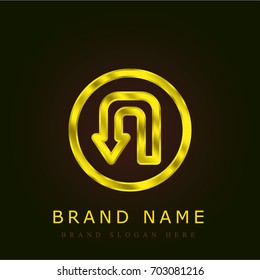 Turn golden metallic logo