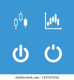 Turn icon. collection of 4 turn filled icons such as switch off, control panel. editable turn icons for web and mobile.