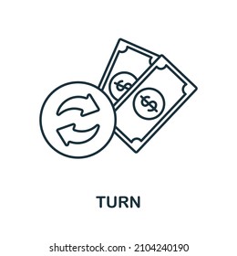 Turn icon. Line element from crisis collection. Linear Turn icon sign for web design, infographics and more.
