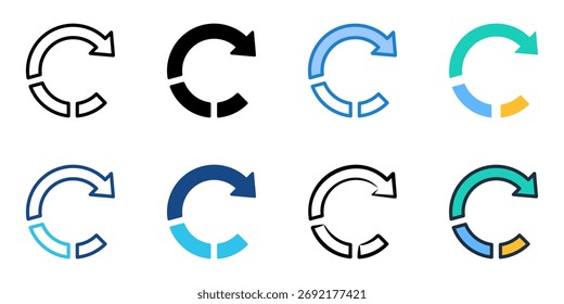 Turn icon set multiple style collection 
