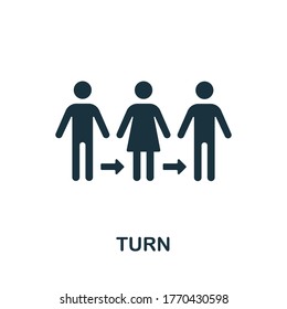 Turn icon. Simple element from Crisis collection. Creative Turn icon for web design, templates, infographics and more