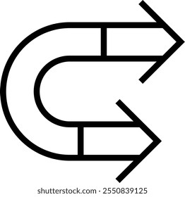 turn icon. Thin linear style design isolated on white background