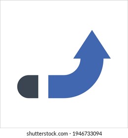 Turn up icon, Vector graphics