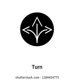 Turn icon vector isolated on white background, logo concept of Turn sign on transparent background, filled black symbol