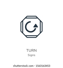Turn icon vector. Trendy flat turn icon from signs collection isolated on white background. Vector illustration can be used for web and mobile graphic design, logo, eps10
