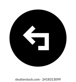 Arriba Girar flecha izquierda Circular Icono negro