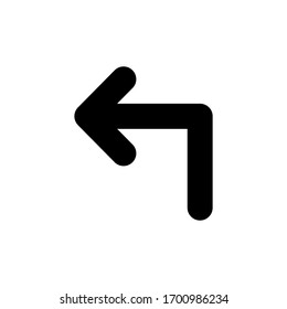 Turn left arrow icon in line style. Suitable for mobile apps, web apps and print media.
