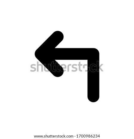 Turn left arrow icon in line style. Suitable for mobile apps, web apps and print media.