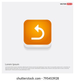 Turn Left arrow icon Orange Abstract Web Button