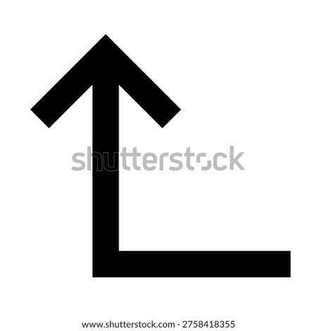 Turn left up arrow icon for return actions, backtracking, or path reversal. Perfect for apps, websites, and dashboards using sharp, bold, line-style directional UI and interface logic.