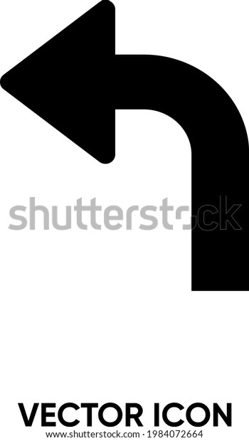 Turn left direction vector
icon. Modern, simple flat vector illustration for website or mobile
app.Turn left sign symbol, logo illustration. Pixel perfect vector
graphics