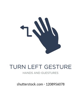 Turn Left gesture icon. Trendy flat vector Turn Left gesture icon on white background from Hands and guestures collection, vector illustration can be use for web and mobile, eps10