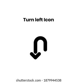 turn left glyph Icon. arrows vector illustration on white background