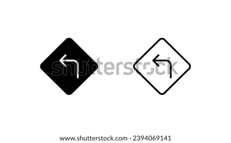 Turn Left icon design with white background stock illustration