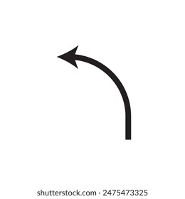 Turn left icon, editable stroke