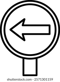 Turn Left Icon Symbol Art Sign