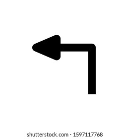 Turn left icon, vector illustration. Flat design style. vector turn left icon illustration isolated on white, turn left icon Eps10. turn left icons graphic design vector symbols.
