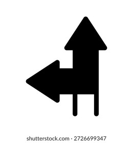 Turn Left Icon Vector Symbol Design Illustration