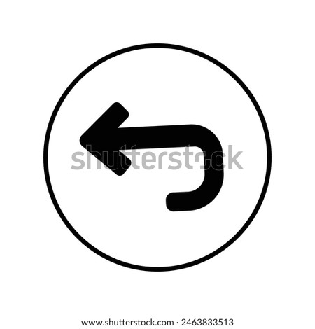 turn left icon with white background vector stock illustration