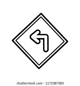 Turn left icon,vector illustration. Flat design style. vector turn left icon illustration isolated on White background, turn left icon Eps10. turn left icons graphic design vector symbols.