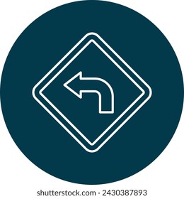 Turn Left Line Circle Icon For Personal And Commercial Use