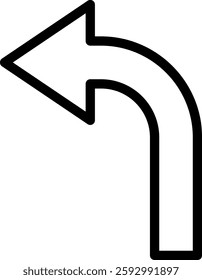 turn left line icon illustration vector