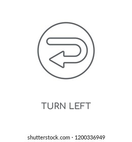 Turn left linear icon. Turn left concept stroke symbol design. Thin graphic elements vector illustration, outline pattern on a white background, eps 10.