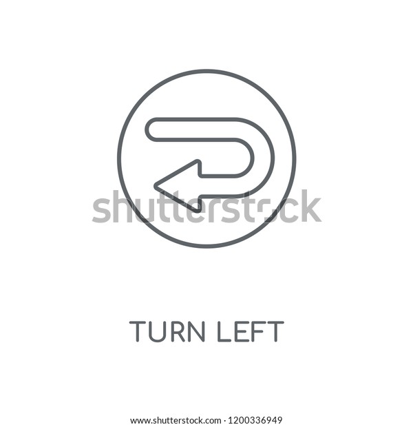 Turn left linear icon. Turn left\
concept stroke symbol design. Thin graphic elements vector\
illustration, outline pattern on a white background, eps\
10.