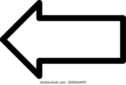 Turn Left Outline Vector Icon Design
