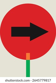 Turn left or right bauhaus art