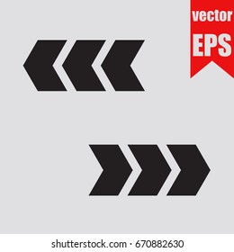 Turn left right icon isolated in flat style.Vector illustration.