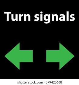 Turn left or right signals dashboard vector illustration, cluster - Gauges panel