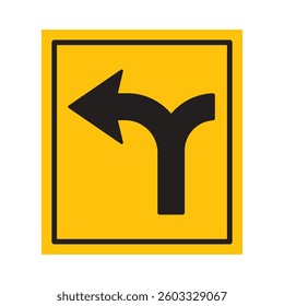 Turn Left Road Sign Arrow Icon